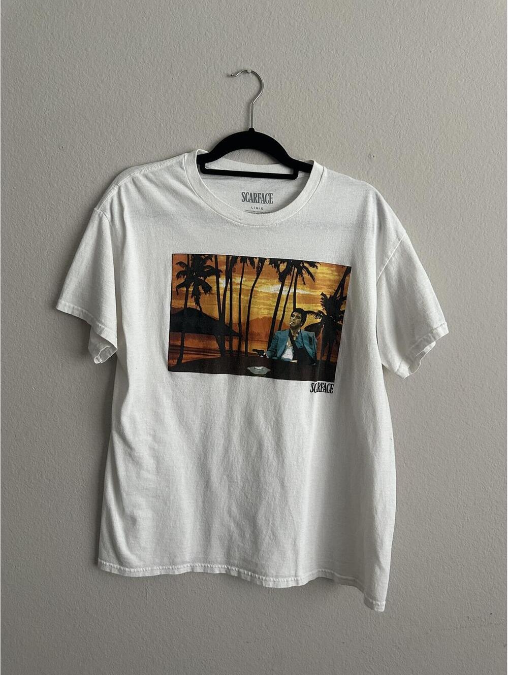 Scarface Say Hello Graphic White T-Shirt Size Large